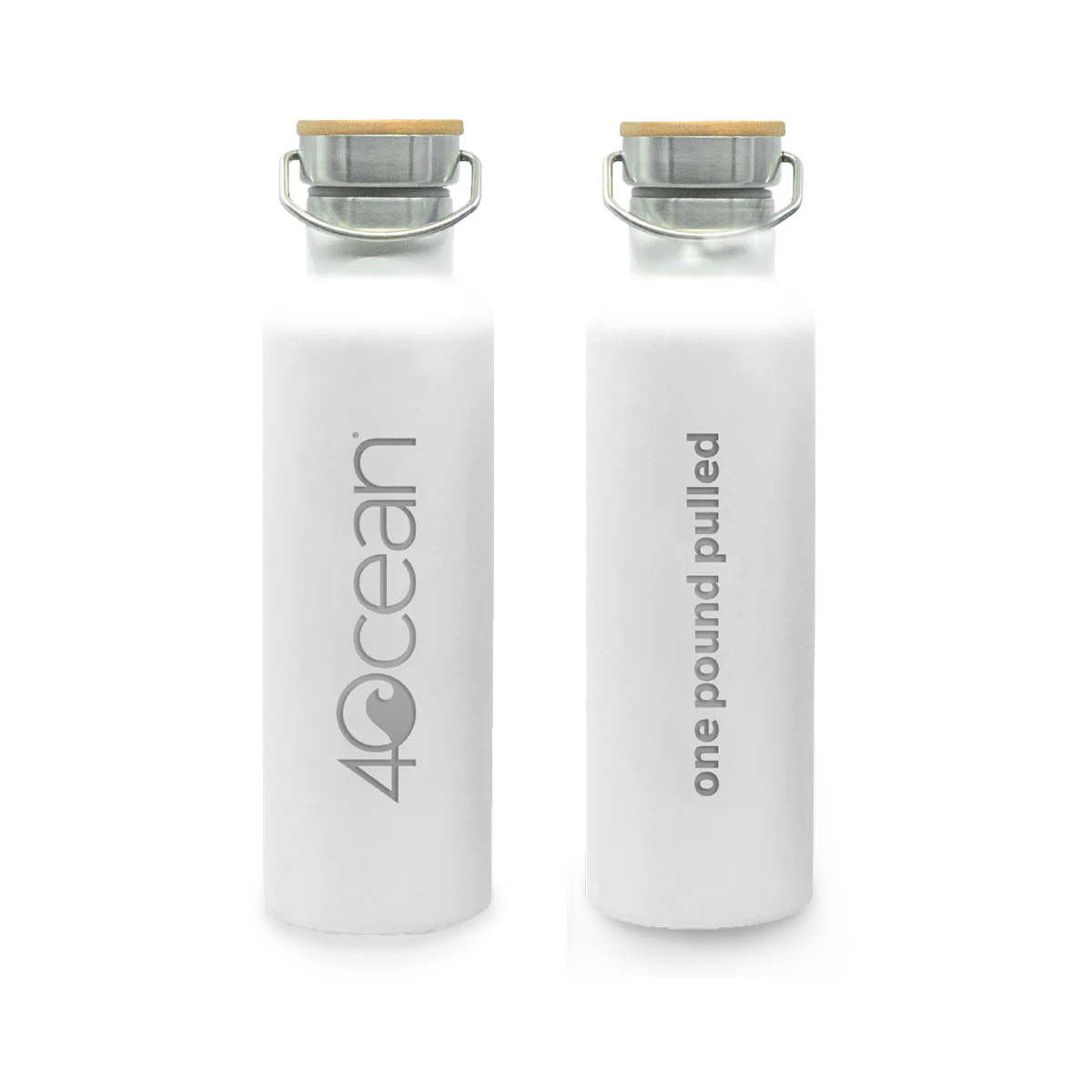 4Ocean Reusable Water Bottle 2.0. white