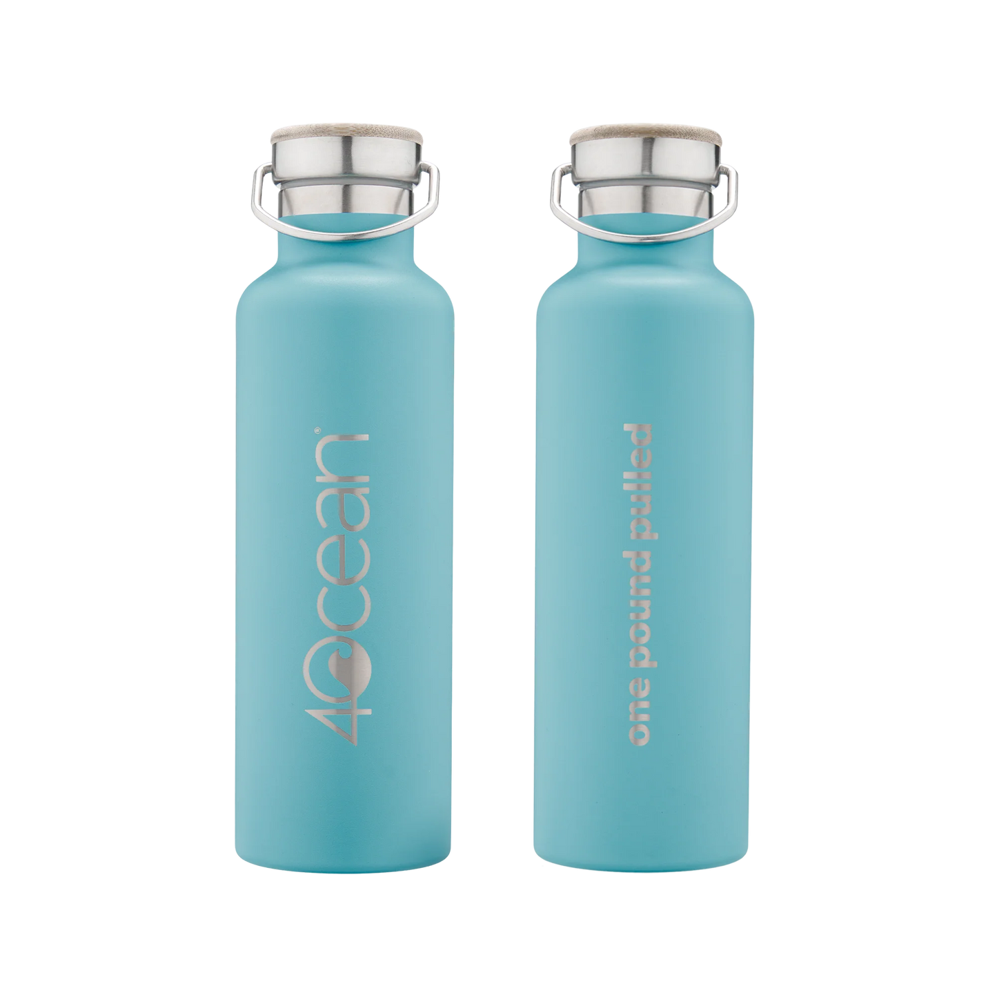 4Ocean Reusable Water Bottle 2.0. light blue