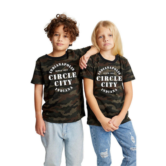 Circle City Youth Camo Blend T-shirt.