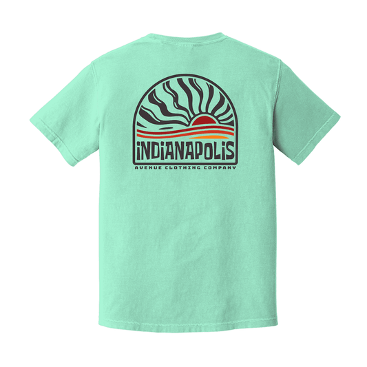 Indianapolis Sunset Unisex Garment-Dyed Cotton T-shirt - Avenue Clothing Company 