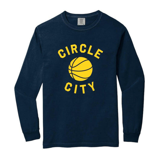 Circle City Basketball Unisex Garment-Dyed Cotton Long Sleeve T-shirt - Avenue Clothing Company 