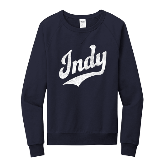 Indy Script Unisex Organic Cotton French Terry Crewneck - Avenue Clothing Company 