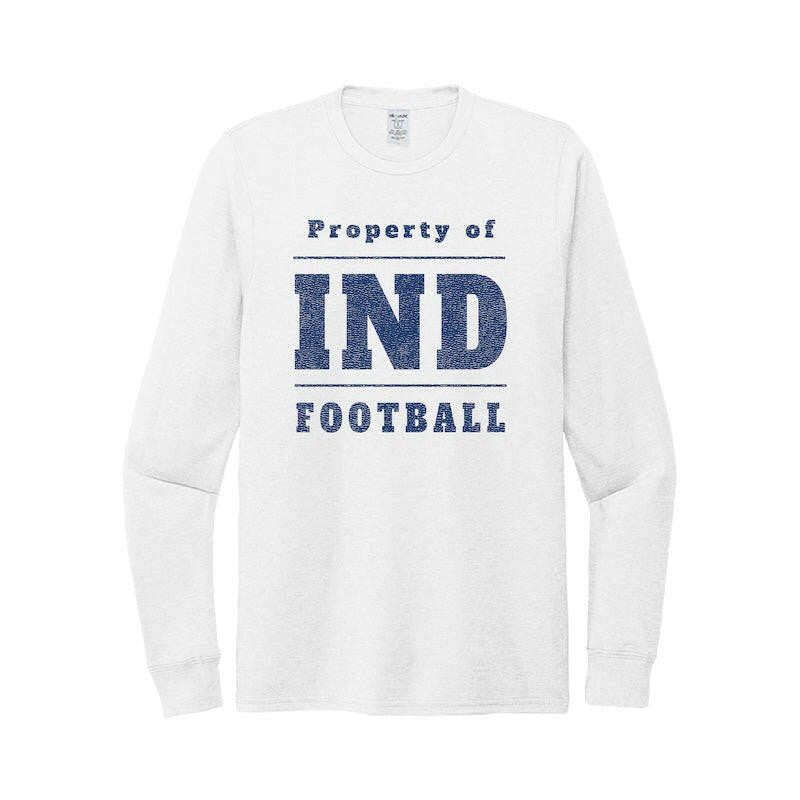 Property of IND Football Unisex Long Sleeve Tri-blend T-shirt - Avenue Clothing Company 