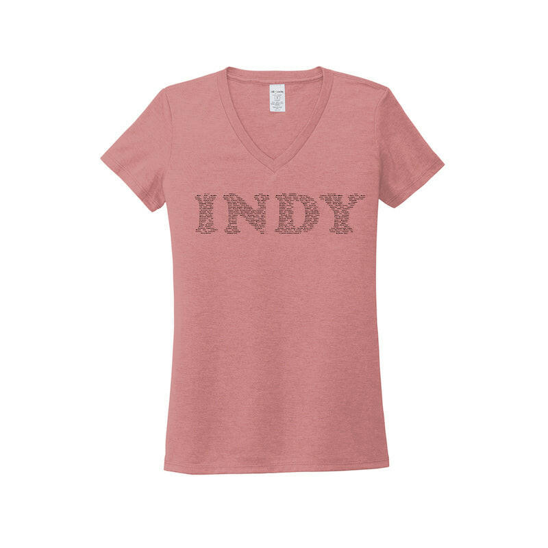 Indy Neighborhoods Compact Women's V-neck Tri-blend T-shirt.
